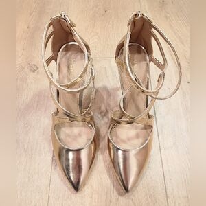 ✨ Michael Kors Gold Metallic Strappy Pointed Toe Heels ✨NWOT| Size 6.5M